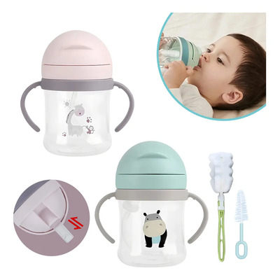 2pcs Vaso Entrenador 360 Antiderrames Bebés Colores Color 250ml Con Asa Con Cepillo De Taza Y Cepillo De Chupete Taza De Entrenamiento Para Niños Beber Agua Y Leche Anti-asfixia Y Anti-fugas | MercadoLibre