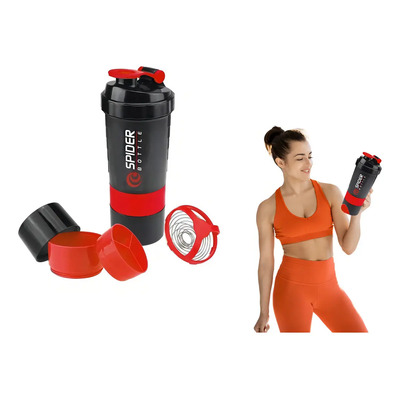 Vaso Gym Proteina Smart Shake Mezclador 600 Ml Color Rojo | Meses sin interés