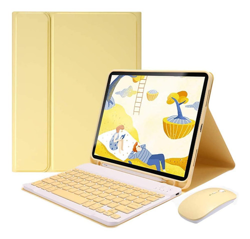 Funda C/teclado Anmengxinling iPad 9g/8-7g 10.2 Yellow