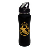 Termo Pitillo Real Madrid Gold Botilito Negro Alumini 650ml 