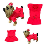 Roupa Para Cães E Gatos - Vestido Suplex Neon Rosa Pp