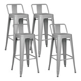 Pack 4 Piso Taburete Tolix Con Respaldo Color 52759 - Gris