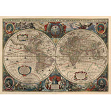 Lienzo Tela Canvas Cartografía Planos Mapa Mundi 1641 50x65