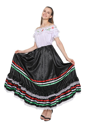 Vestido D Princesa Tradicional Mexicano Para Mujer Halloween