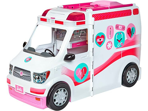 Carro Barbie Ambulancia Y Hospital 2 En 1 Luces Y Sonidos