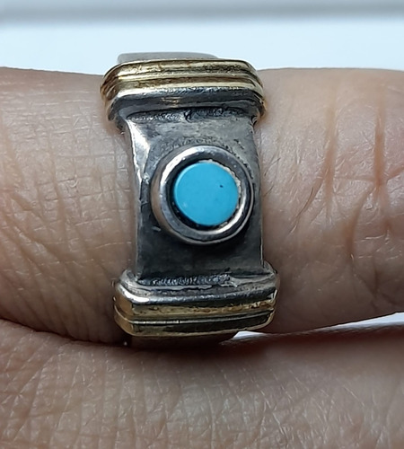 Anillo De Plata Vintage Con Piedra Turquesa