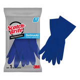 3m Scotchbrite Guante Satinado Azul Mediano C/24 Pz