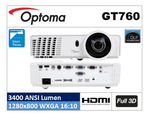 Proyector Optoma Gt760 De 3200 Lúmenes.