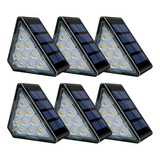 6 Piezas Montado Al Aire Libre Escalera Luz Solar Led Luz