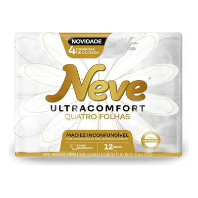 Papel Higiênico NEVE Ultracomfort Folha Quádrupla com 12 rolos 20 metros | MercadoLivre