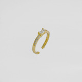 Anillo Monarchy Cristal Ajustable Oro Laminado 18k