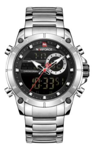 Relógio Analógico E Digital Naviforce Nf9163, Prata (sc)