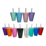 55 Vasos Plástico Souvenir Pastel Grandes 420ml Sorbete Duro