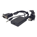 Cabo Adaptador Conversor In Vga (pc) E Usb P/ Out Hdmi(tv)