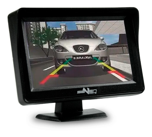 Tela Monitor Carro Para Câmera De Ré Dvd Lcd Preto Portátil