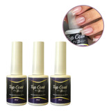 3x Top Coat Finalizador Unhas Gel Alongamento 10ml Piu Bella