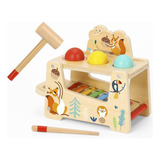 Brinquedo Infantil Atividades Bate Bate Xilofone Tooky Toy Cor Madeira