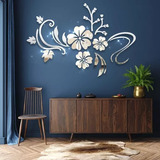 2 Juegos Pegatinas Decorativas De Pared Flores Espejadas 3d