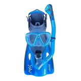 Set Cressi Snorkeling Mex Visor, Snorkel, Aletas Aqua L/ Xl