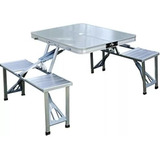 Mesa Camping Plegable Mesa + Bancos Aluminio