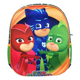 Mochila Kinder Rigida Pjmasks Heroes En Pijama Color Azul Diseño De La Tela Triángulos