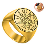 Anillo Hombre Y Mujer Tetragramaton Estrella Amuleto Salomon