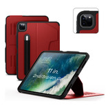 Funda Para iPad Pro11  Protector Ultradelgada Magnetico Rojo