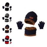 Conjunto De Gorro De Invierno Para Niños, Bufanda Y Guantes,