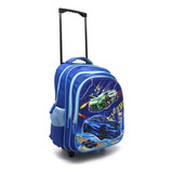 Mochila Carro Trendy Relieve 3d Niños Estilo Urbano Escolar Color Azul - 16772 Diseño De La Tela Cars