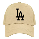 Gorra Beige Los Angeles Dodgers Acrilico Beisbol Ajustable