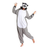 Pijama De Forro Polar Con Diseño De Mapache Para Mujer, Kigu