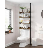 Organizador De Baño 4-tier, Alto Ajustable, Maron Rústico