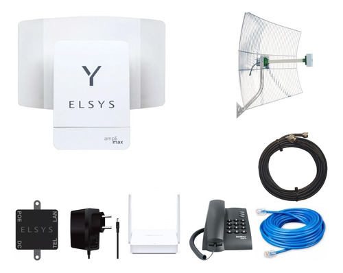 Kit Elsys Amplimax Internet Rural 4g +tel+ Rot+ Antena 22dbi