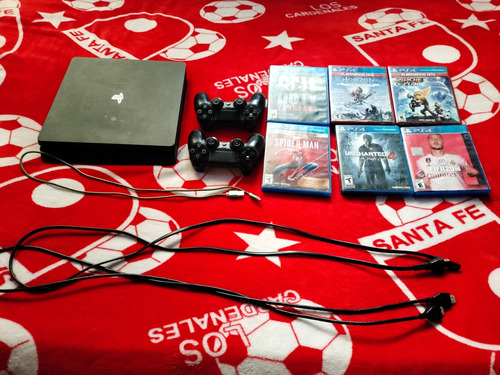 Playstation 4 Slim 1tb + 2 Controles + 6 Juegos