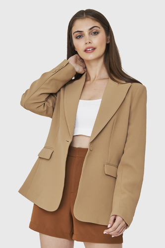 Blazer Bolsillos Con Solapas Khaki Nicopoly