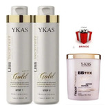 Ykas Progressiva Kit Gold Liss 2x1l + Btox Gold 1kg + Brinde