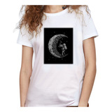 Camiseta Dama Estampada astronauta Minando La Luna