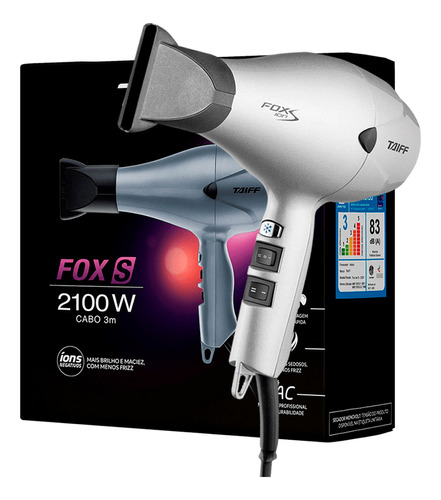 Secador Fox Íon S- 2100w- 127v- Taiff Profissional