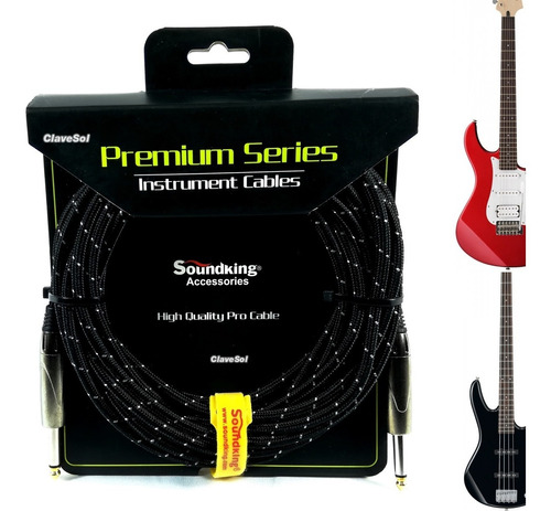 Cable Para Guitarra Plug A Plug 6.3mm 3 Metros Soundking Mc