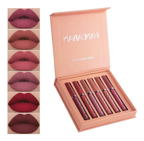 Kit Labiales Barras Mate Tintas Para Labios 6 Unidades