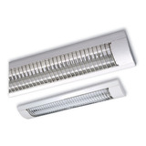 Combo X 4 Listones Con Louver Cromo Y Tubos Led 2x18w 1,2m