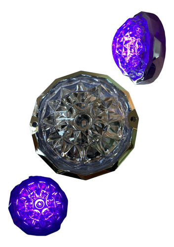 Plafón Led Morado Tipo Diamante Bisel Cromo Universal 6 Pzas