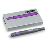 Tinta Lamy T10 Caja 5 Cartuchos Tinta Violeta Exterior Transparente