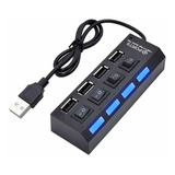 Hub 4 Puertos Multi Usb 2.0 Indicador Luz Led