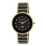 Relógio Feminino Technos Ceramic  Preto Loja Oficial Cor Da Correia Dourado