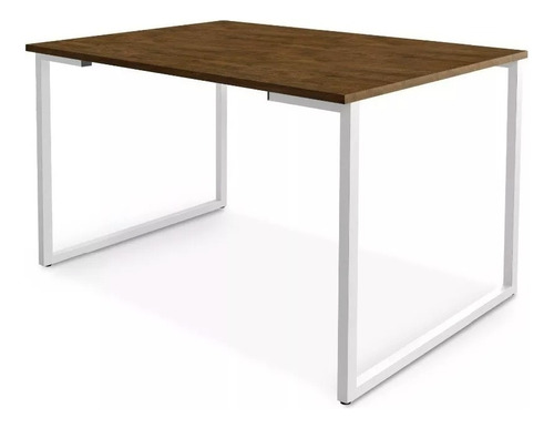 Mesa Jantar Estilo Industrial 120x0,80 Pés Ferro Já Cor Da Tampa Imbuia Cor Dos Pés Branco