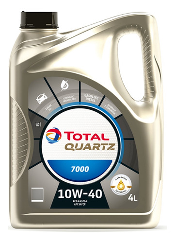 Aceite Total Quartz 7000 Nafta 10w40 X 4 Lts.