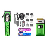 Kit Wmark Maquina De Corte Ng 9003 + Ng 996 Verde Shaver 