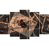 Cuadro Decorativo 5 Piezas Poker Carta Joker Juego Textura 