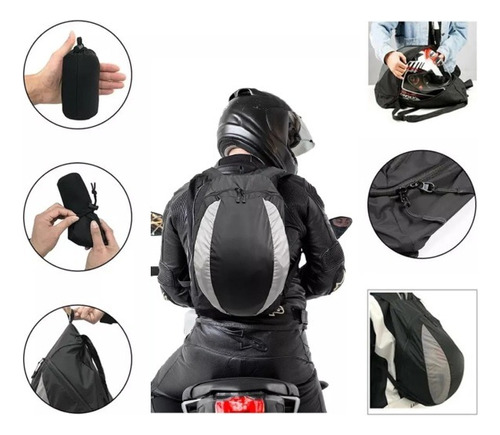 Mochila Moto Casco Impermeable Bolsa  Alforja Expandible 